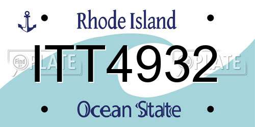 ITT4932 Rhode Island License Plate