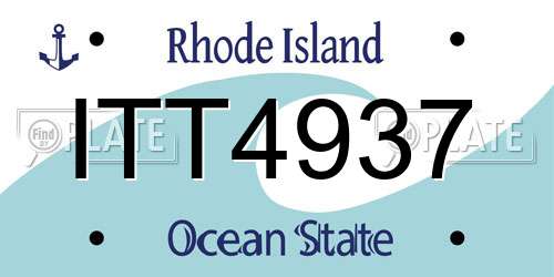 ITT4937 Rhode Island License Plate