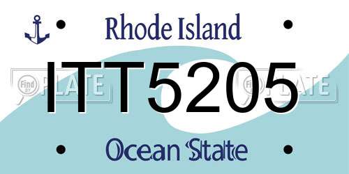 ITT5205 Rhode Island License Plate