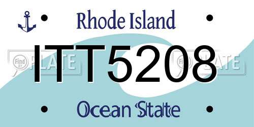 ITT5208 Rhode Island License Plate