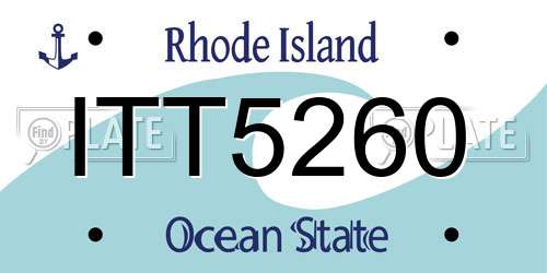 ITT5260 Rhode Island License Plate