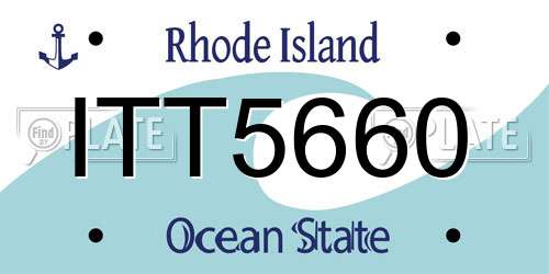 ITT5660 Rhode Island License Plate