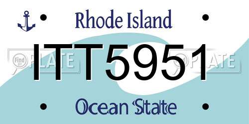 ITT5951 Rhode Island License Plate