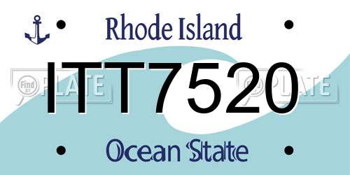 ITT7520 Rhode Island License Plate