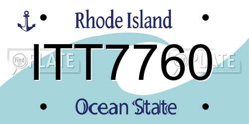ITT7760 Rhode Island License Plate