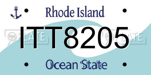 ITT8205 Rhode Island License Plate