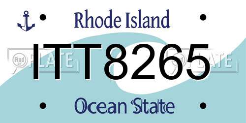 ITT8265 Rhode Island License Plate