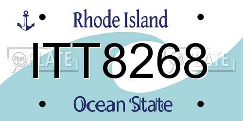 ITT8268 Rhode Island License Plate