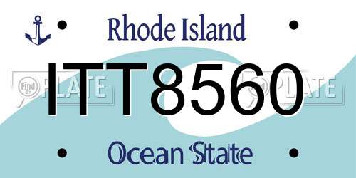 ITT8560 Rhode Island License Plate