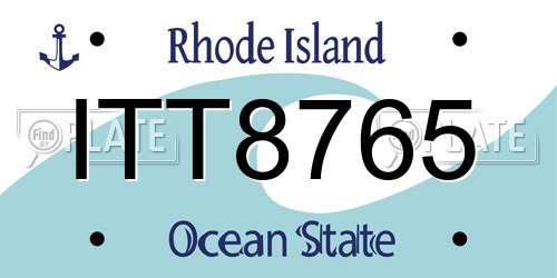 ITT8765 Rhode Island License Plate