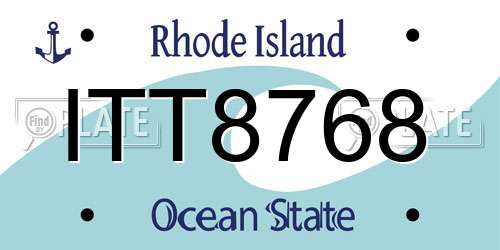 ITT8768 Rhode Island License Plate