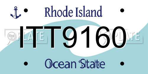 ITT9160 Rhode Island License Plate