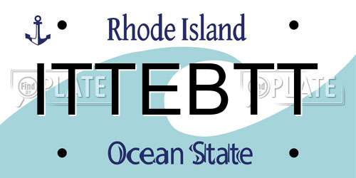 ITTEBTT Rhode Island License Plate