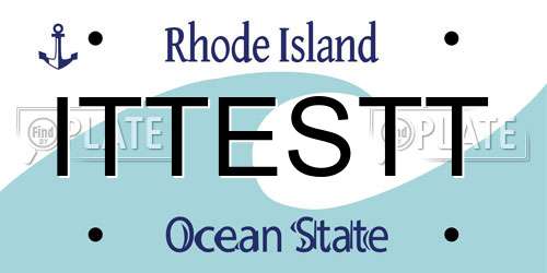 ITTESTT Rhode Island License Plate