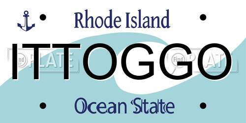 ITTOGGO Rhode Island License Plate