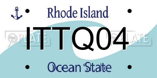ITTQ04 Rhode Island License Plate