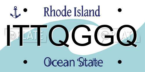 ITTQGGQ Rhode Island License Plate