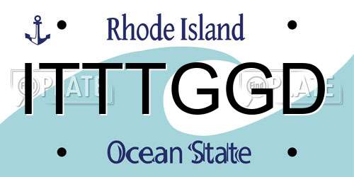 ITTTGGD Rhode Island License Plate