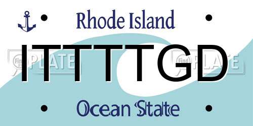 ITTTTGD Rhode Island License Plate