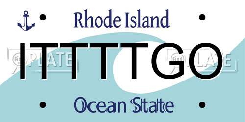 ITTTTGO Rhode Island License Plate