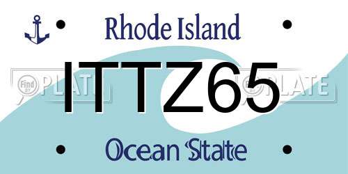 ITTZ65 Rhode Island License Plate