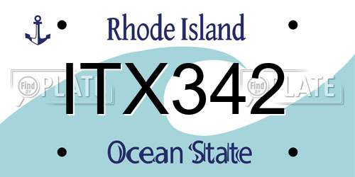ITX342 Rhode Island License Plate