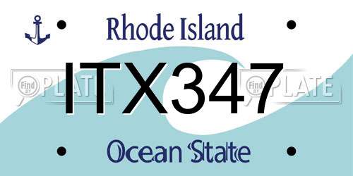 ITX347 Rhode Island License Plate