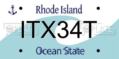 ITX34T Rhode Island License Plate
