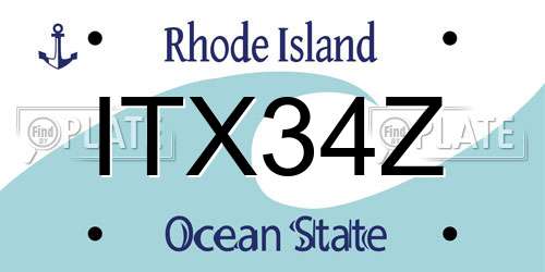 ITX34Z Rhode Island License Plate