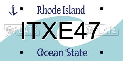 ITXE47 Rhode Island License Plate