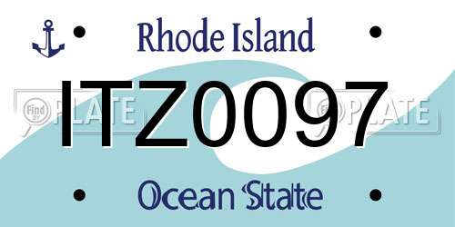 ITZ0097 Rhode Island License Plate