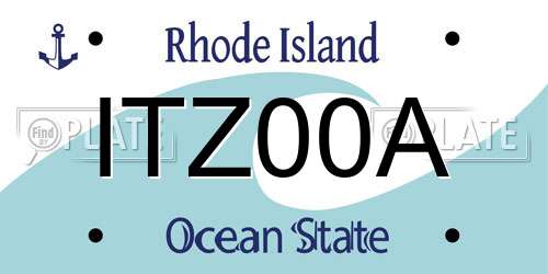 ITZ00A Rhode Island License Plate