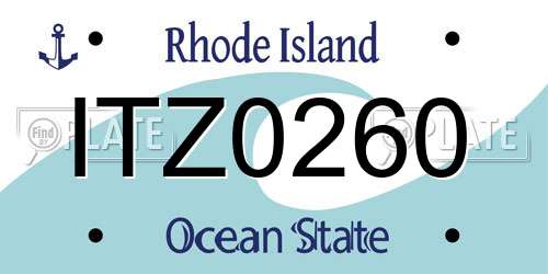 ITZ0260 Rhode Island License Plate