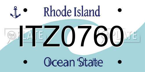 ITZ0760 Rhode Island License Plate