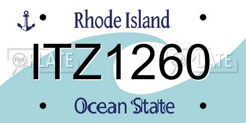 ITZ1260 Rhode Island License Plate