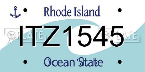 ITZ1545 Rhode Island License Plate
