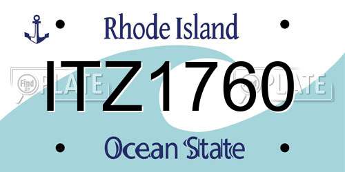 ITZ1760 Rhode Island License Plate