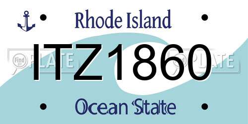 ITZ1860 Rhode Island License Plate