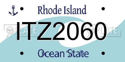 ITZ2060 Rhode Island License Plate