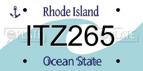 ITZ265 Rhode Island License Plate