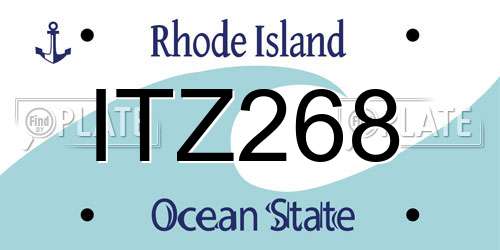 ITZ268 Rhode Island License Plate