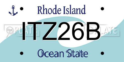 ITZ26B Rhode Island License Plate