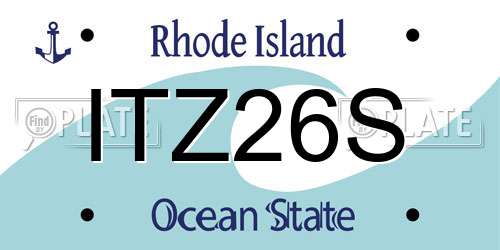 ITZ26S Rhode Island License Plate