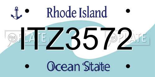 ITZ3572 Rhode Island License Plate