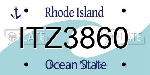 ITZ3860 Rhode Island License Plate