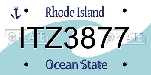 ITZ3877 Rhode Island License Plate