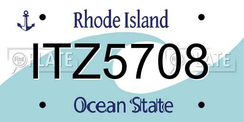 ITZ5708 Rhode Island License Plate