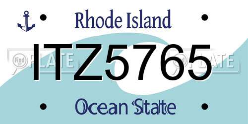 ITZ5765 Rhode Island License Plate