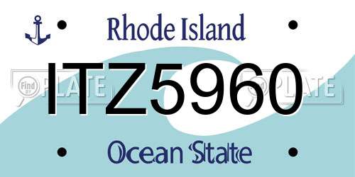 ITZ5960 Rhode Island License Plate