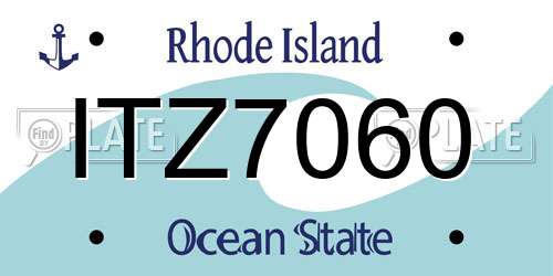 ITZ7060 Rhode Island License Plate